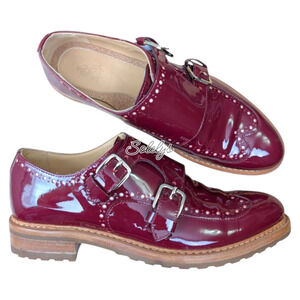 The Office of Angela Scott Mr. York Monkstrap Red Patent Leather Oxford EU 37.5